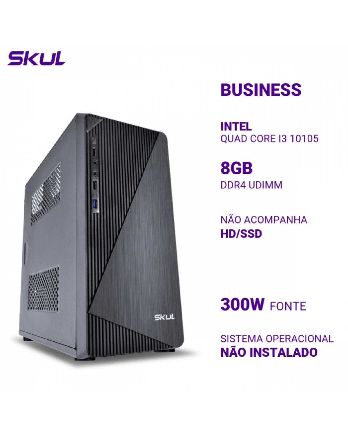 COMPUTADOR BUSINESS B300 QUAD CORE I3 10105 MEM 8GB DDR4 SEM HD/SSD FONTE 300W