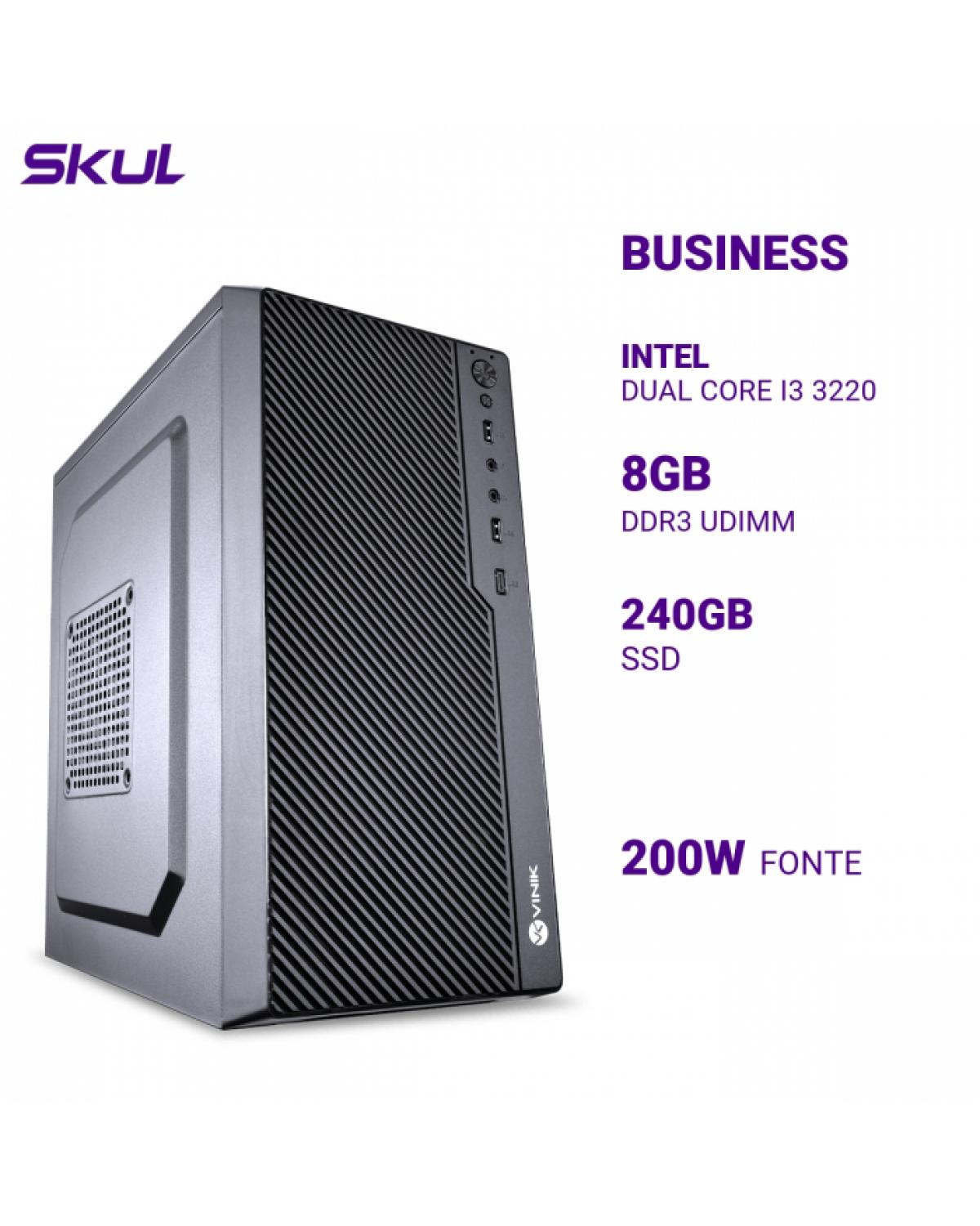 COMPUTADOR BUSINESS B300 DUAL CORE I3 3220 MEM 8GB DDR3 SSD 240GB FONTE 200W WINDOWS 10 PRO