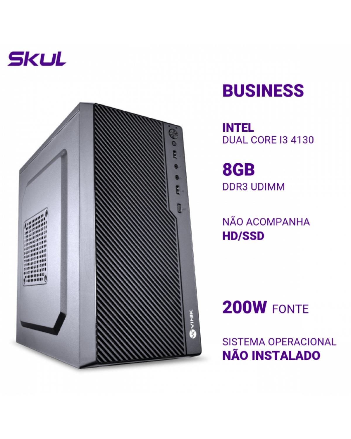 COMPUTADOR BUSINESS B300 DUAL CORE I3 4130 MEM 8GB DDR3 SEM HD/SSD FONTE 200W