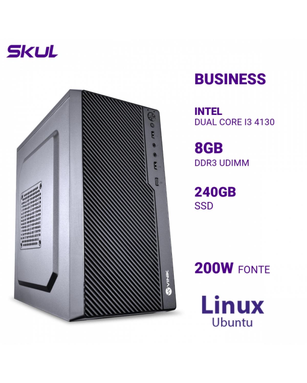 COMPUTADOR BUSINESS B300 DUAL CORE I3 4130 MEM 8GB DDR3 SSD 240GB FONTE 200W LINUX