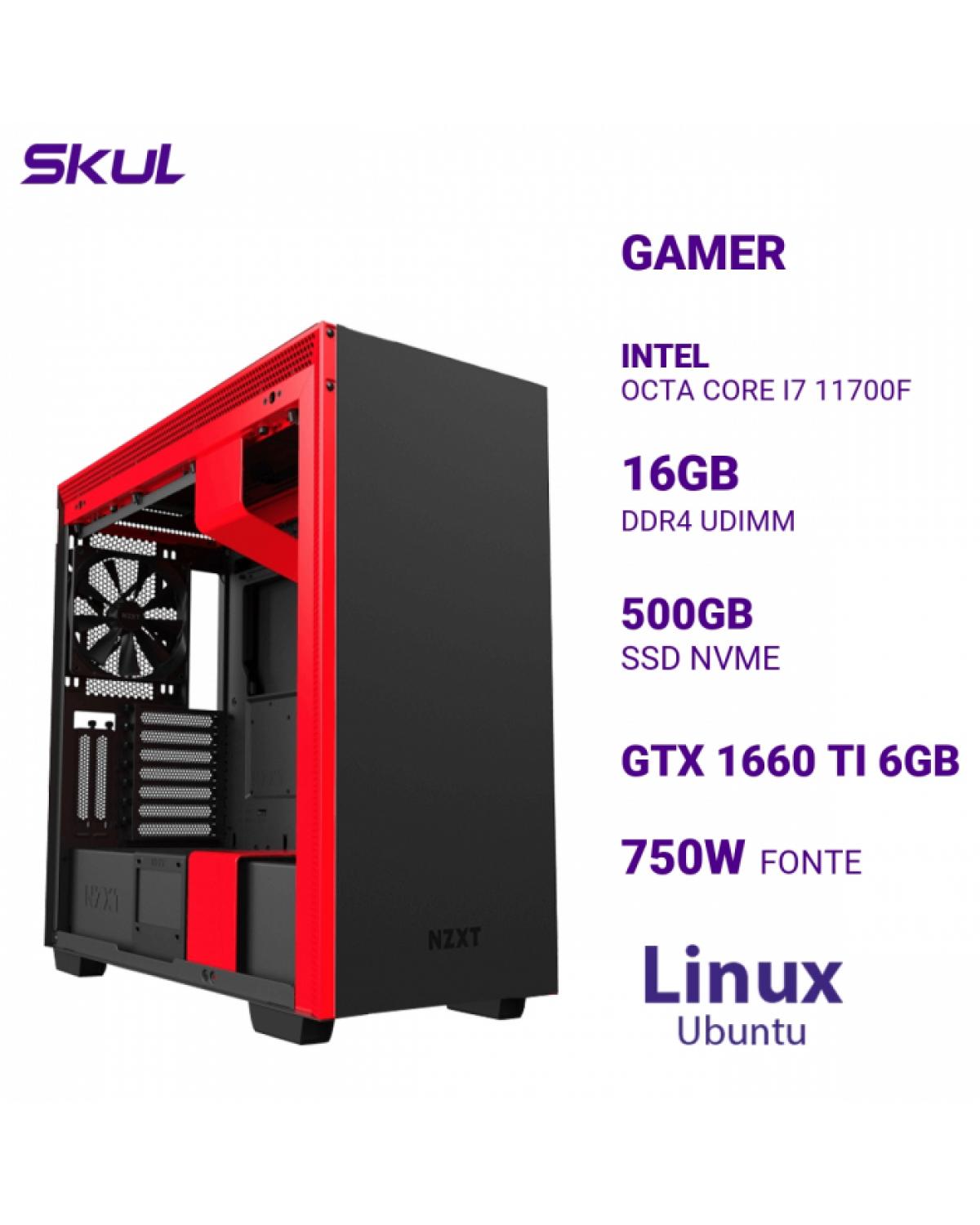 COMPUTADOR 7000 OCTA CORE I7 11700F MEM 16GB DDR4 SSD 500GB NVME GTX1660 TI 6GB WATER COOLER 360MM ARGB FONTE 750W PLUS