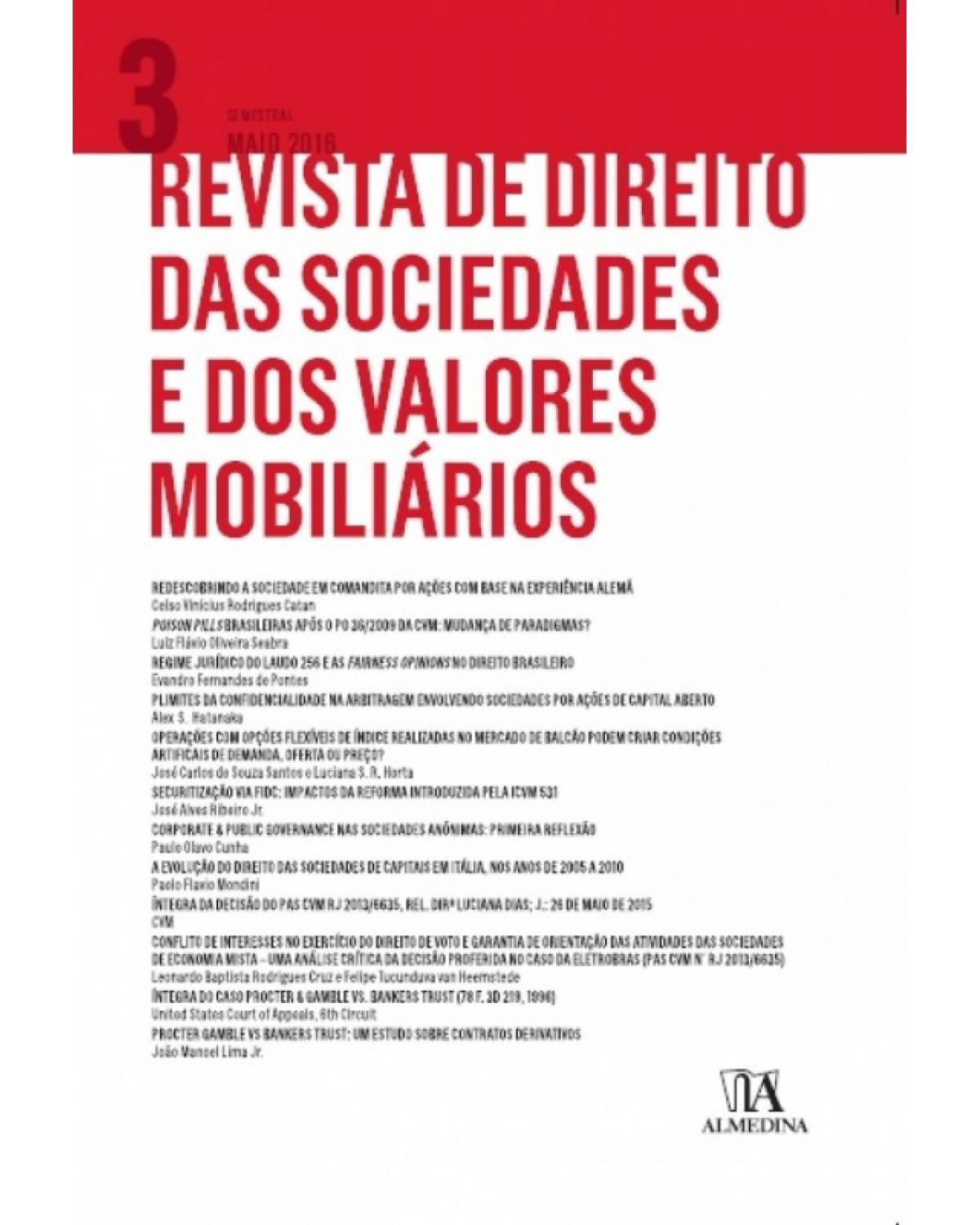 Revista de Direito das Sociedades e dos Valores Mobiliários - Volume 3 - 1ª Edição | 2016