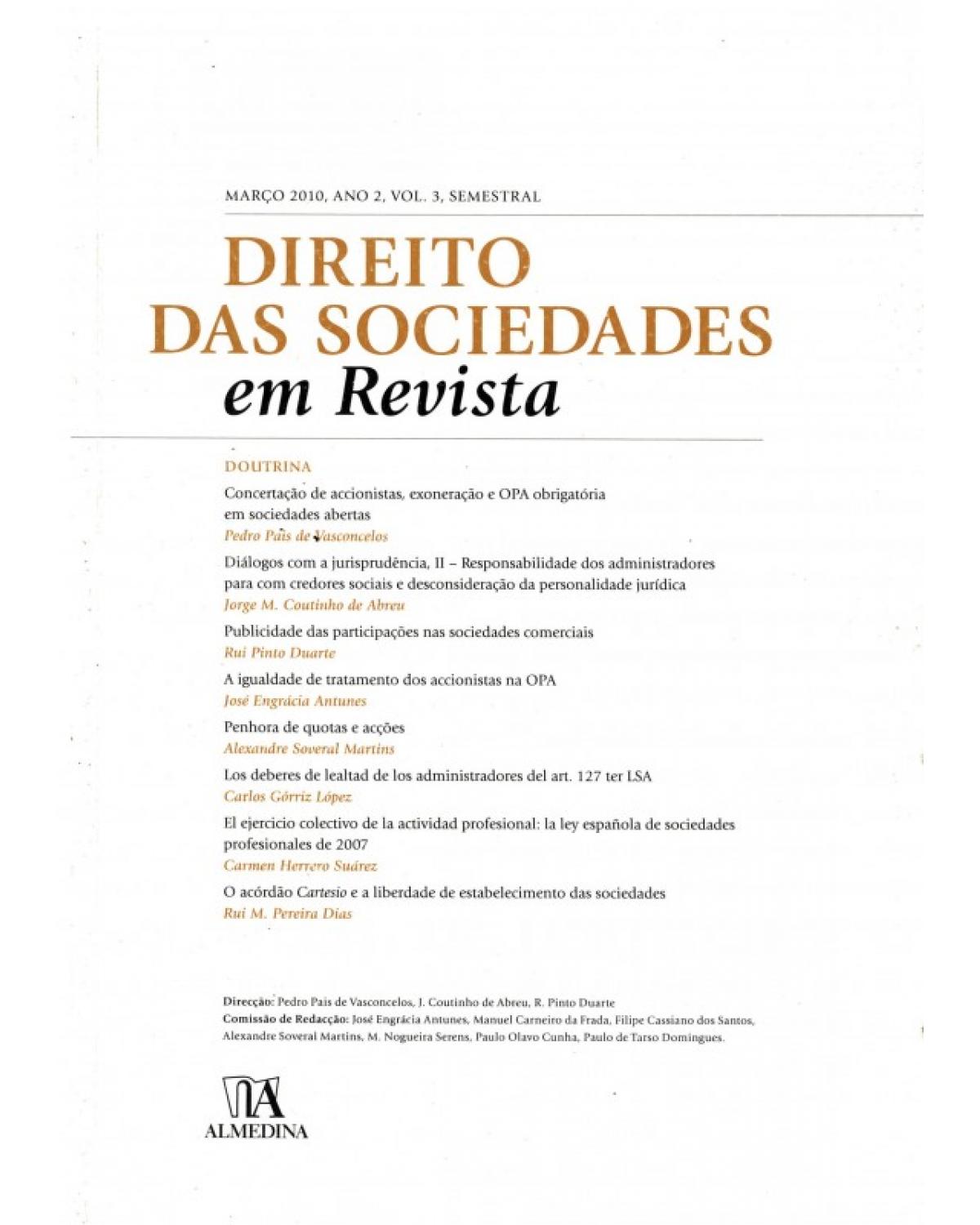 Direito das Sociedades em Revista: Ano 2 - Volume III (Março 2010)