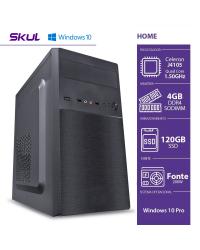 COMPUTADOR HOME H100 - CELERON QUAD CORE J4105 1.50GHZ 4GB DDR4 SODIMM SSD 120GB HDMI/VGA FONTE 200W WINDOWS 10 PRO