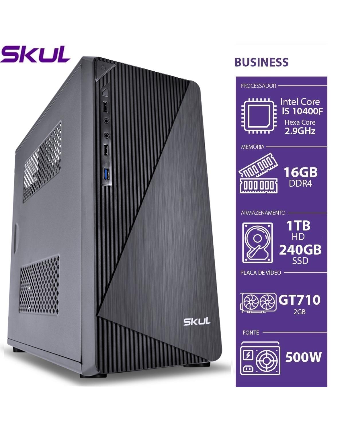 COMPUTADOR BUSINESS B500 - I5 10400F 2.9GHZ 16GB DDR4 SSD 240GB HD 1TB GT710 2GB FONTE 500W