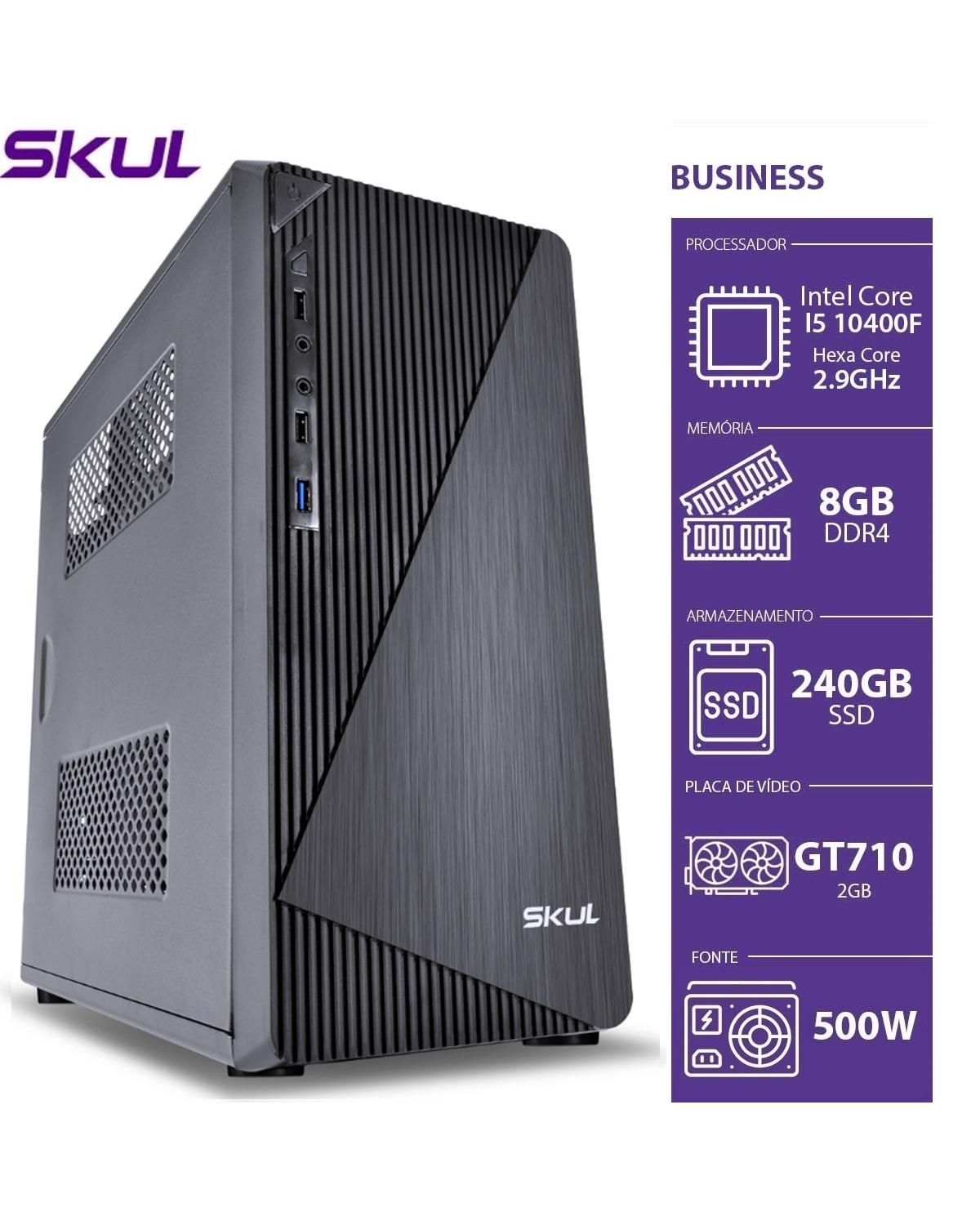 COMPUTADOR BUSINESS B500 - I5 10400F 2.9GHZ 10GER MEM. 8GB DDR4 SSD 240GB GT710 2GB FONTE 500W