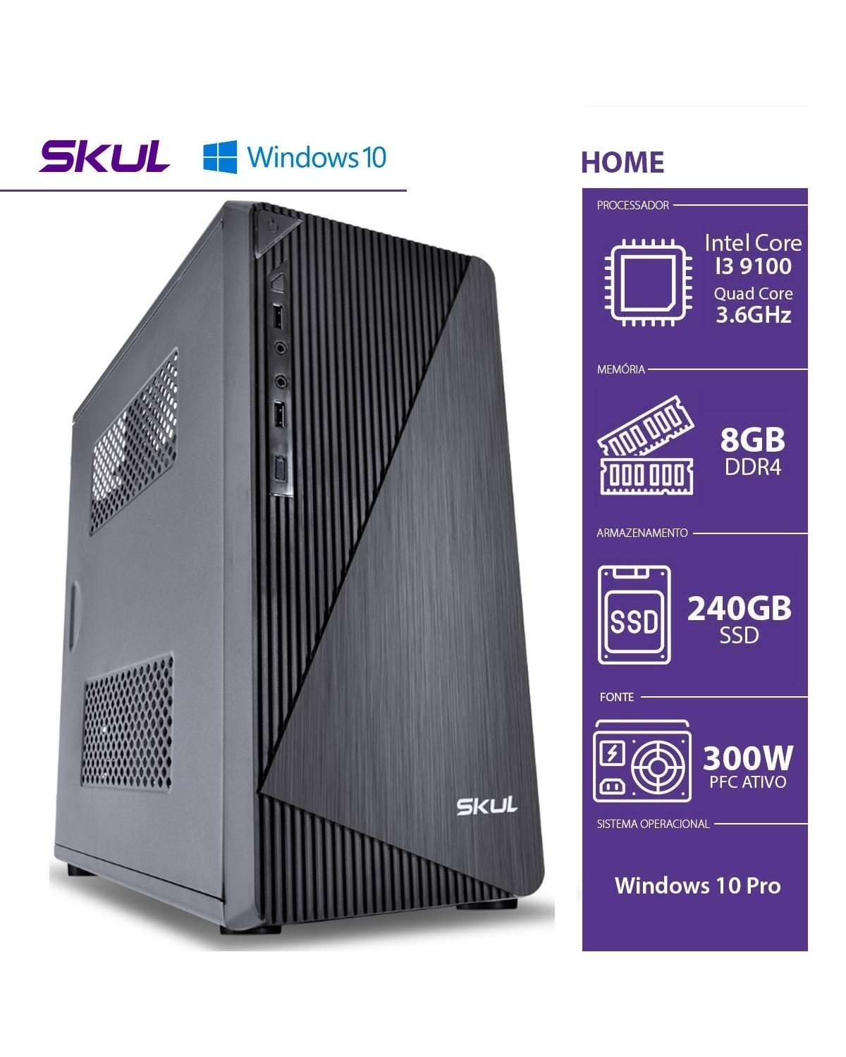 COMPUTADOR BUSINESS B300 - I3 9100 3.6GHZ 8GB DDR4 SSD 240GB HDMI/VGA FONTE 300W WINDOWS 10 PRO