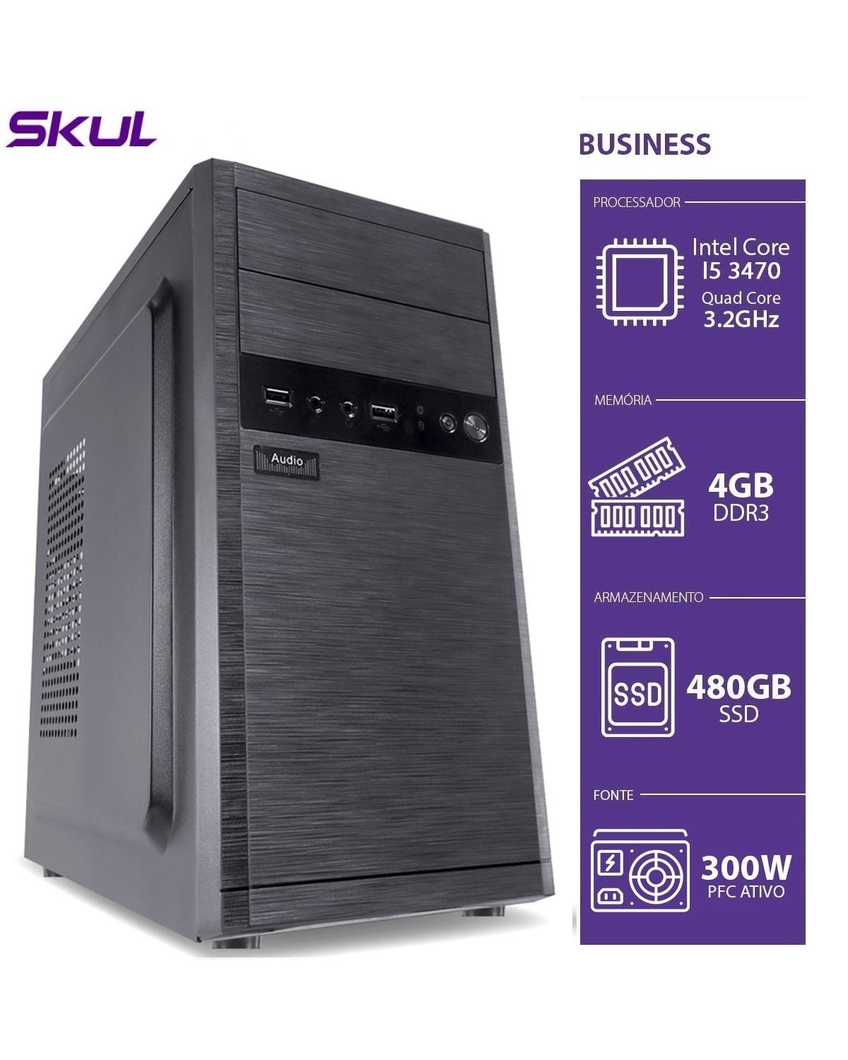 COMPUTADOR BUSINESS B500 - I5 3470 3.2GHZ 4GB DDR3 SSD 480GB HDMI/VGA FONTE 300W