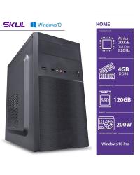 COMPUTADOR HOME H200 - AMD ATHLON 200GE 3.2GHZ 4GB DDR4 SSD 120GB HDMI/VGA FONTE 200W WINDOWS 10 PRO