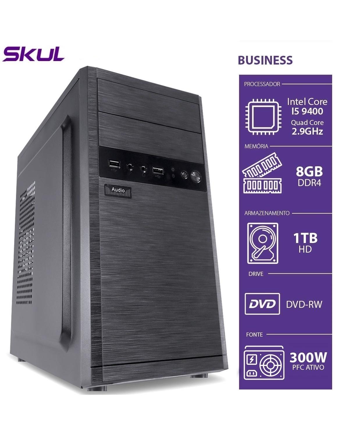 COMPUTADOR BUSINESS B500 - I5 9400 2.9GHZ MEM 8GB DDR4 HD 1TB DVD-RW HDMI/VGA FONTE 300W PFC ATIVO LINUX