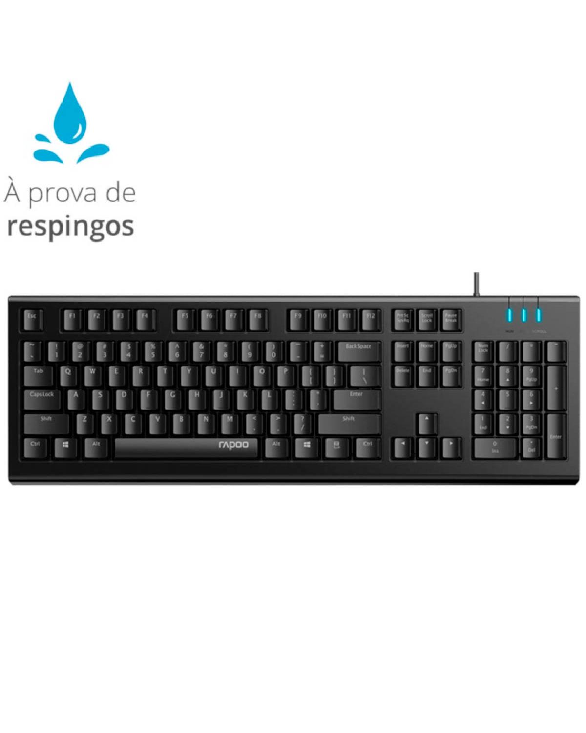 TECLADO USB COM FIO RA018 PRETO