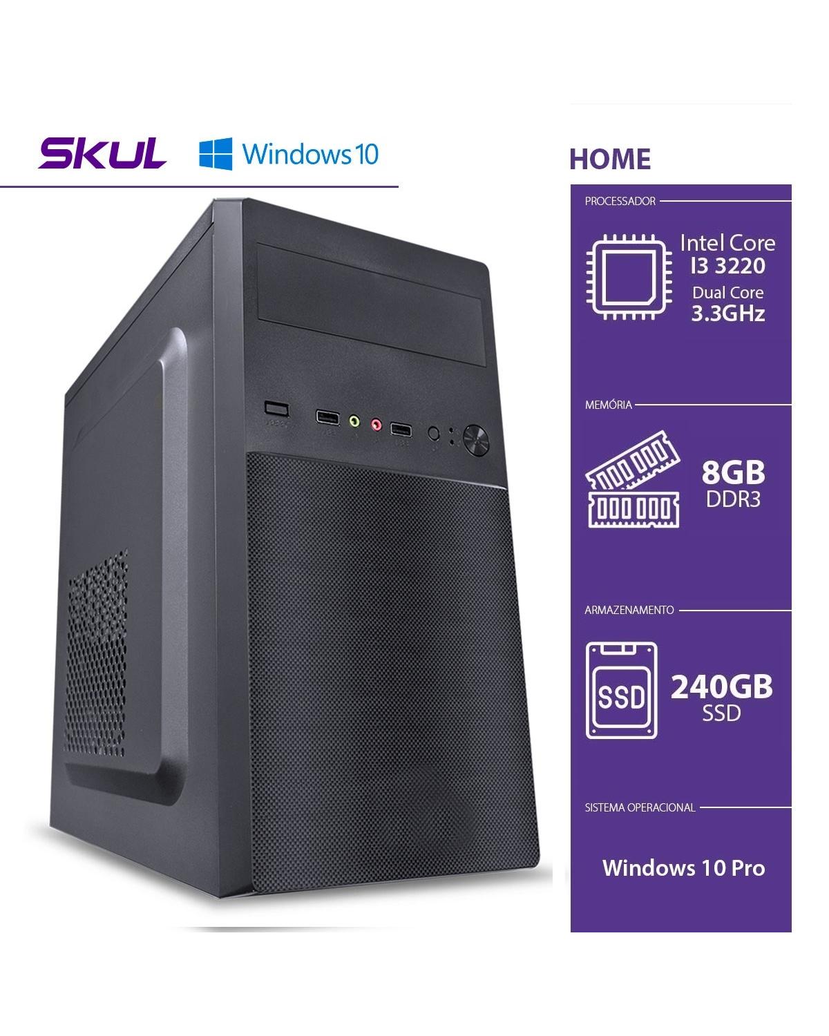 COMPUTADOR BUSINESS B300 - I3 3220 3.3GHZ 3ªGER MEM 8GB DDR3 SSD 240GB HDMI/VGA FONTE 300W WINDOWS 10 PRO