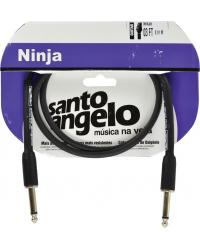 CABO DE GUITARRA NINJA CABLE 0,20 MM CONECTOR P10/P10 03FT 0,91 CENTÍMETROS PRETO