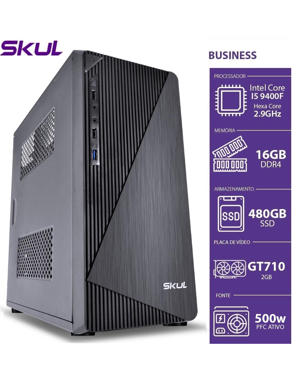 COMPUTADOR BUSINESS B500 - I5 9400F 2.9GHZ 16GB DDR4 SSD 480GB GT710 2GB FONTE 500W PFC ATIVO SEM PPB