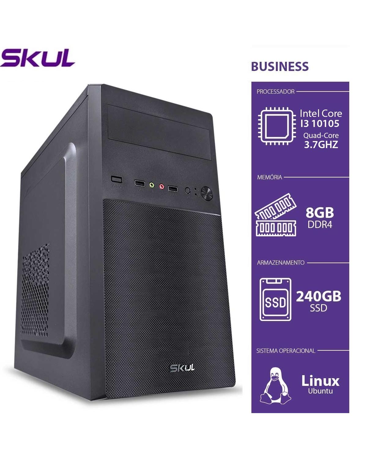 COMPUTADOR BUSINESS B300 - I3 10105 3.7GHZ MEM 8GB DDR4 SSD 240GB HDMI/VGA FONTE 300W PFC ATIVO