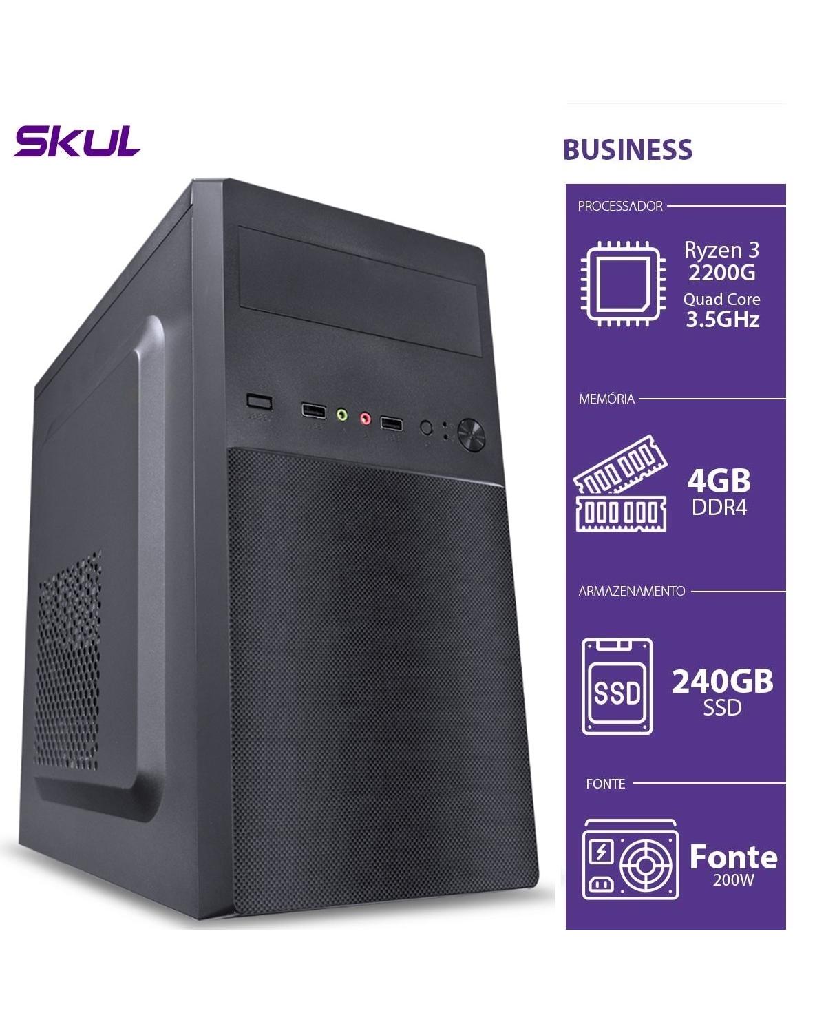 COMPUTADOR BUSINESS B300 - RYZEN 3 2200G 3.5GHZ 4GB DDR4 SSD 240GB HDMI/VGA FONTE 200W