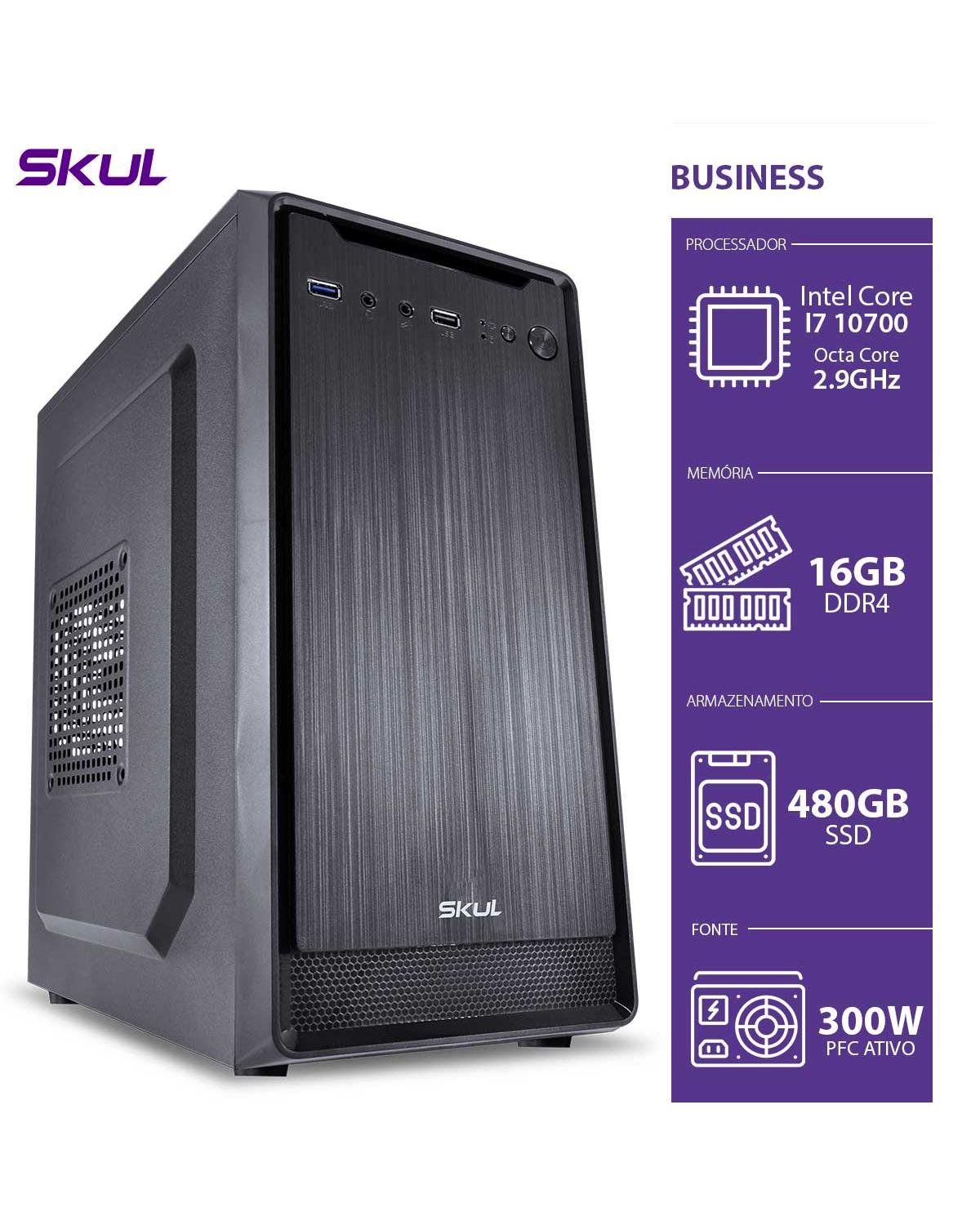 COMPUTADOR BUSINESS B700 - I7-10700 2.9GHZ 16GB DDR4 SSD 480GB HDMI/VGA FONTE 300W PFC ATIVO