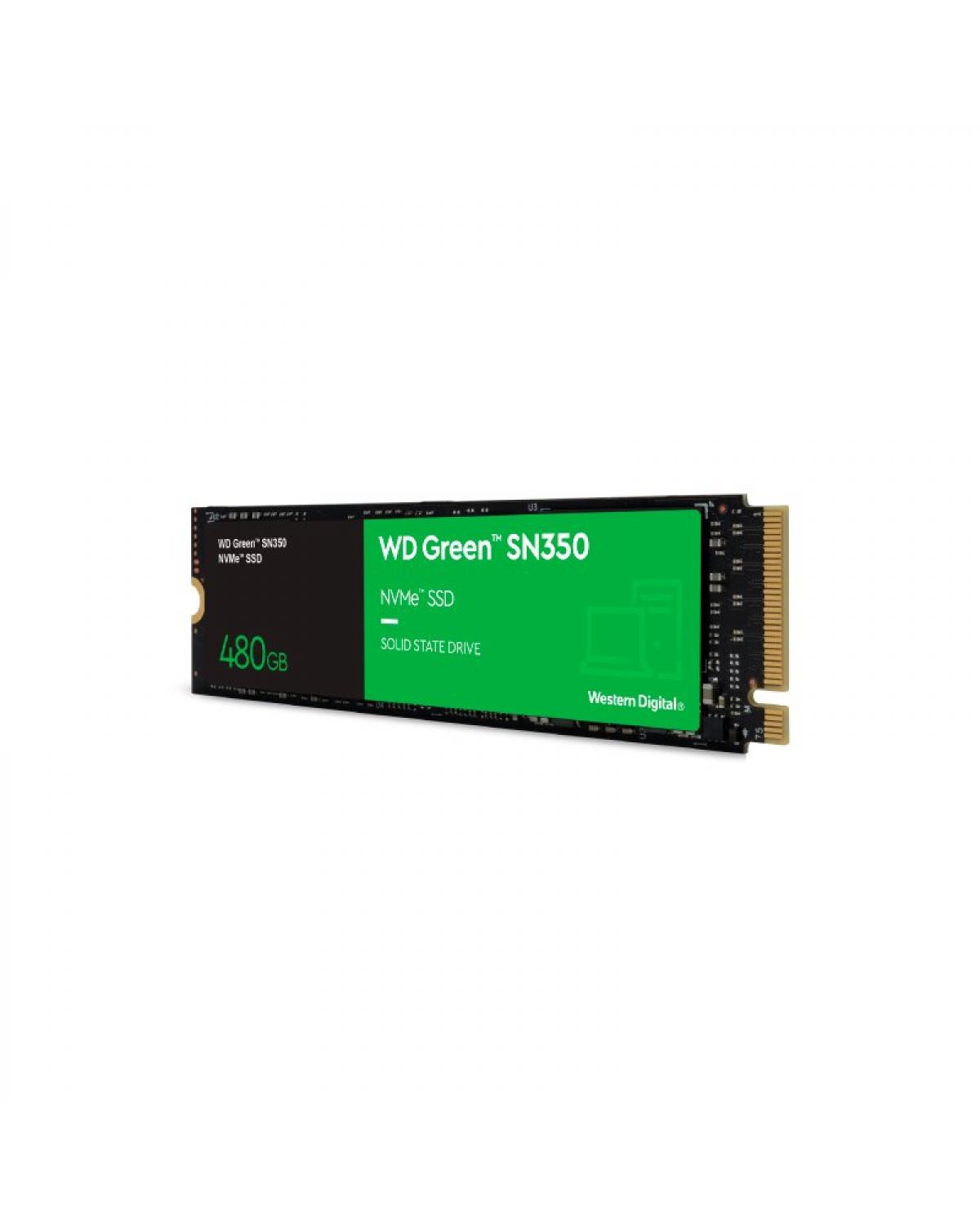 SSD WD 480GB GREEN M.2 2280 SN350 NVME PCIE WDS480G2G0C -  LEITURA 2400MB/S GRAVAÇÃO 1900MB/S