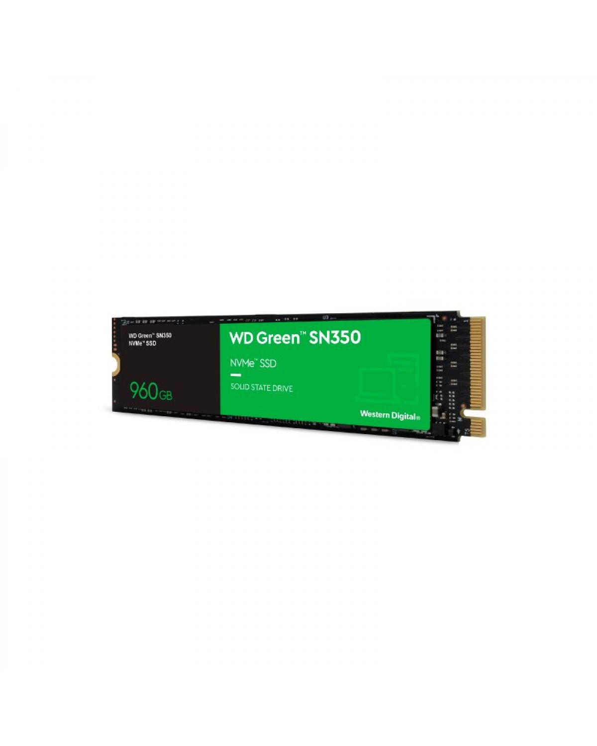 SSD WD 960GB GREEN M.2 2280 SN350 NVME PCIE WDS960G2G0C -  LEITURA 2400MB/S GRAVAÇÃO 1900MB/S