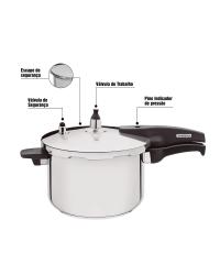 PANELA DE PRESSAO ALLEGRA EM ACO INOX FUNDO TRIPLO 22CM