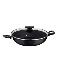 PANELA WOK LORETO EM ALUMINIO COM REVESTIMENTO INTERNO E EXTERNO EM ANTIADERENTE STARFLON MAX GRAFITE 28 CM