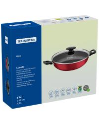 PANELA WOK LORETO EM ALUMINIO COM REVESTIMENTO INTERNO E EXTERNO EM ANTIADERENTE STARFLON MAX GRAFITE 28 CM