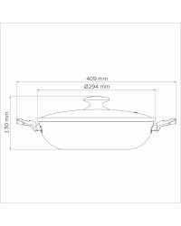 PANELA WOK LORETO EM ALUMINIO COM REVESTIMENTO INTERNO E EXTERNO EM ANTIADERENTE STARFLON MAX GRAFITE 28 CM