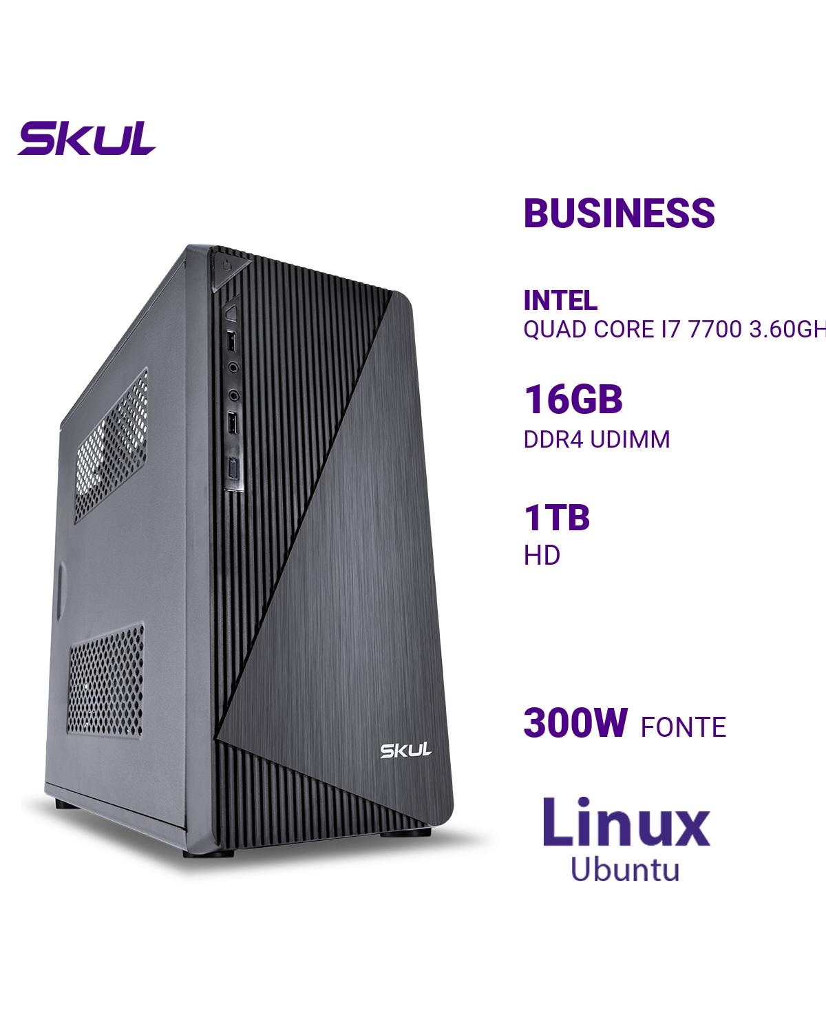 COMPUTADOR BUSINESS B700 QUAD CORE I7 7700 3.60GHZ MEM 16GB DDR4 HD 1TB FONTE 300W LINUX