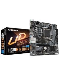 PLACA-MÃE GIGABYTE H610M H DDR4 MICRO ATX, LGA1700 2XDDR4 32GB, 2XUSB 3.2, 4XUSB 2.0, 1X D-SUB, 1X HDMI