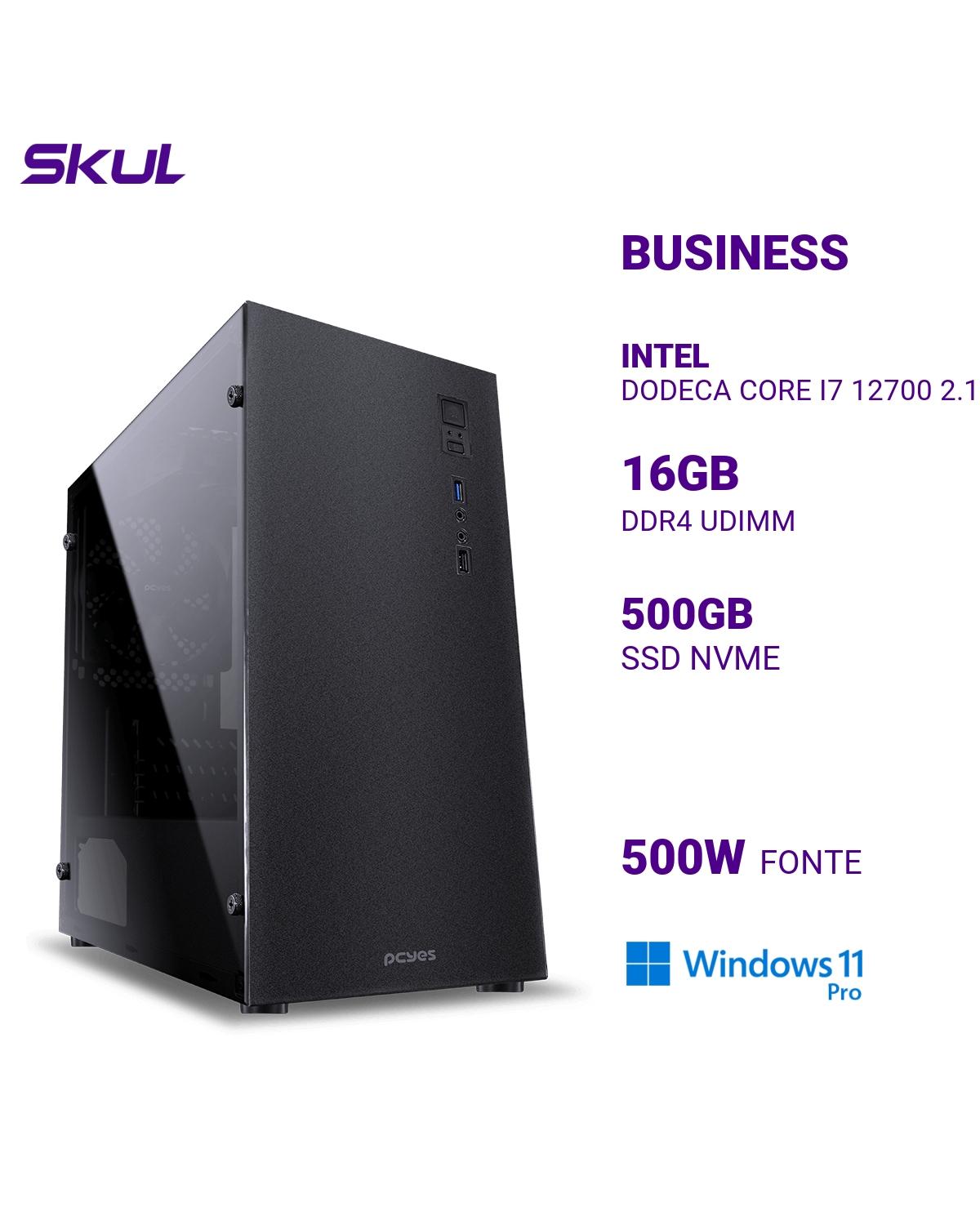 COMPUTADOR BUSINESS B700 I7 12700 2.10GHZ MEM 16GB DDR4 SSD 500GB NVME WATER COOLER 120MM FONTE 500W WINDOWS 11 PRO