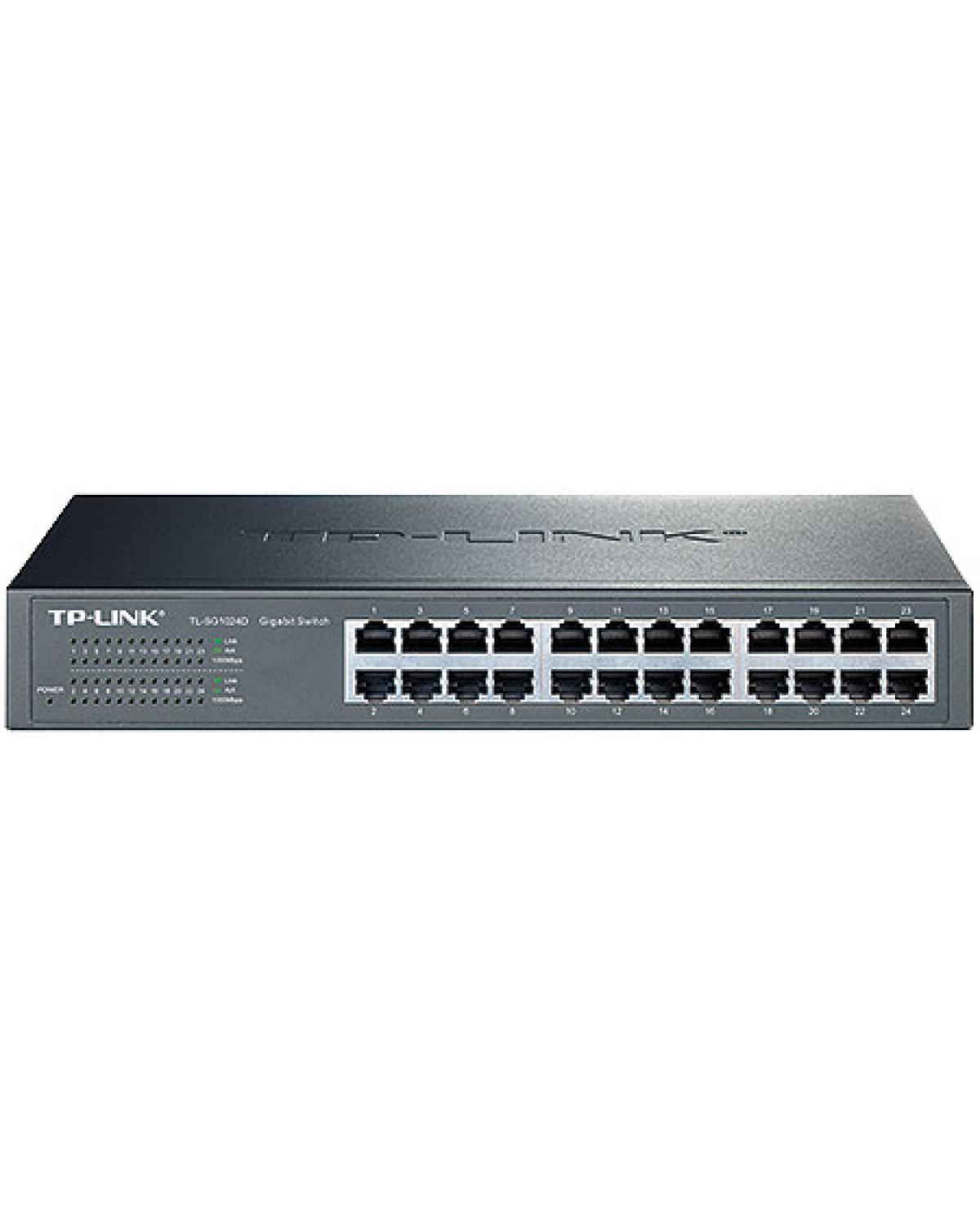 SWITCH GIGABIT 24 PORTAS MESA OU MONTÁVEL EM RACK NÃO GERENCIÁVEL TL-SG1024D SMB