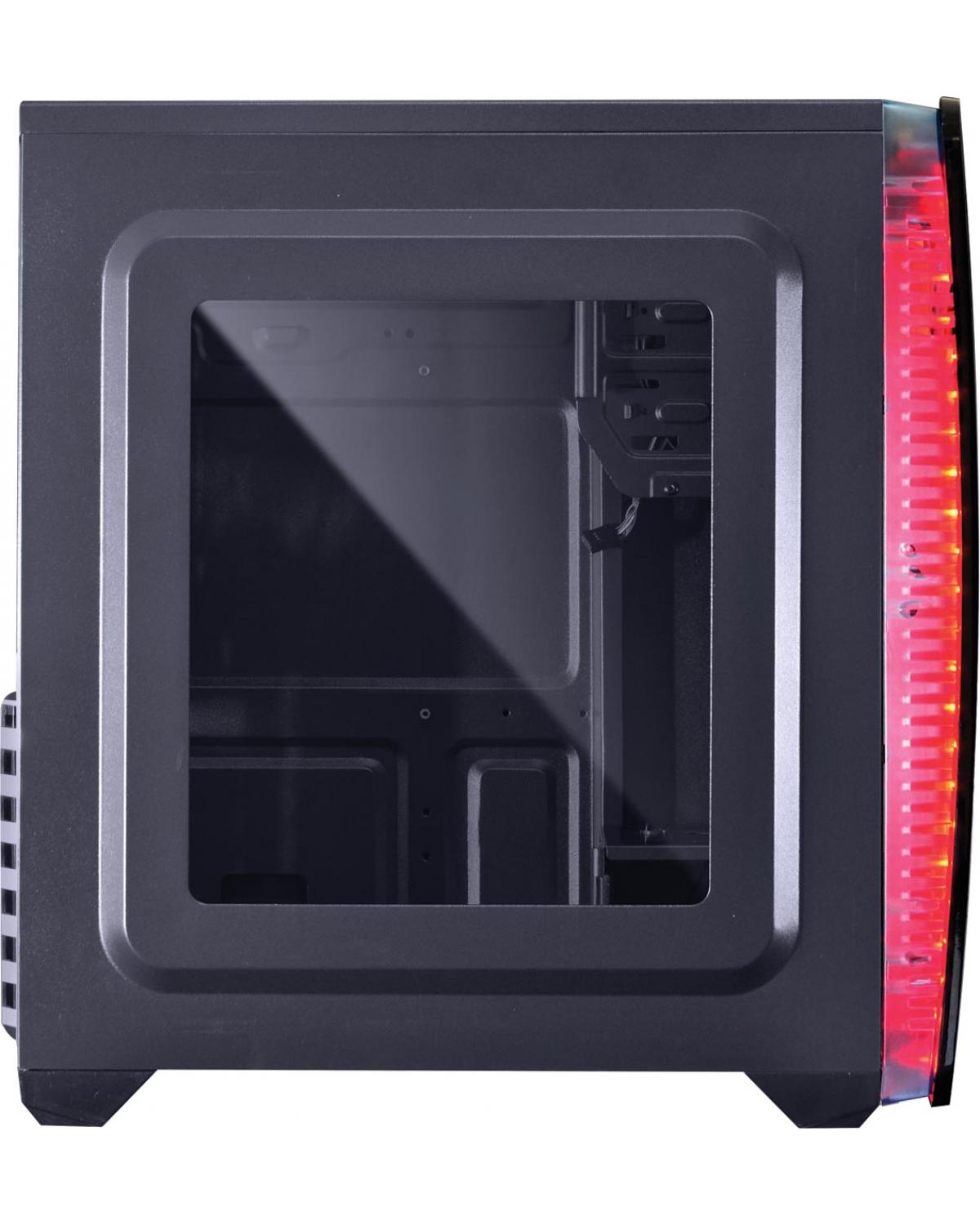 GABINETE MIDTOWER VX GAMING CYCLONE V2 PRETO, LED VM, FAN TRASEIRO DE 80MM LED VM E JANELA ACRÍLICA