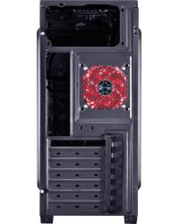 GABINETE MIDTOWER VX GAMING CYCLONE V2 PRETO, LED VM, FAN TRASEIRO DE 80MM LED VM E JANELA ACRÍLICA