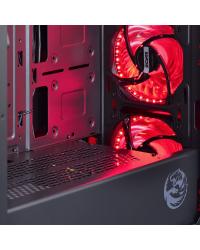 GABINETE MID-TOWER TANK VERMELHO COM 3 FANS LED VERMELHO LATERAL EM VIDRO TEMPERADO - TANPVVM3FCVT