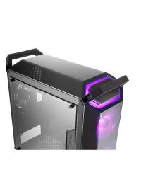 GABINETE MASTERBOX Q300P 2 FANS RGB - CONTROLADOR E SPLITTER - PAINEL LATERAL ACRÍLICO TRANSPARENTE - MCB-Q300P-KANN-S02