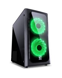 GABINETE MID-TOWER VENUS PRETO COM 2 FANS LED 7 CORES LATERAL EM ACRÍLICO - VENPT7C2FCA