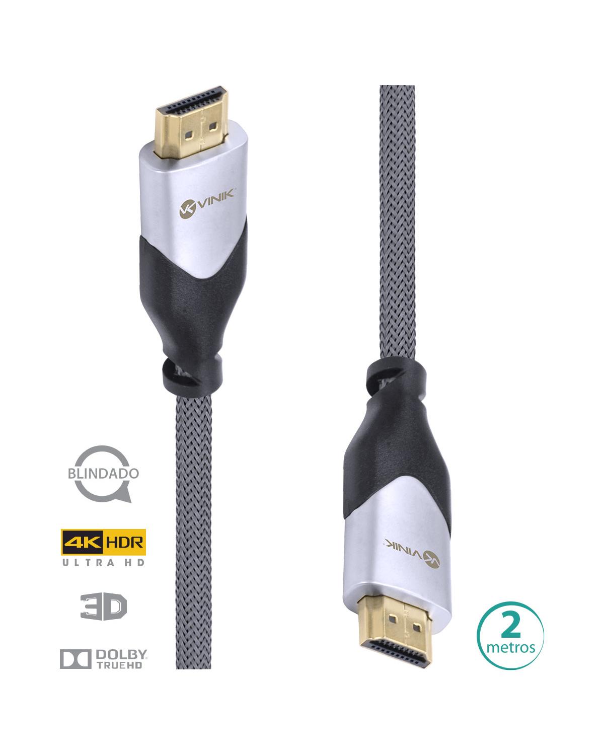 CABO HDMI 2.0 4K ULTRA HD 3D CONEXÃO ETHERNET BLINDADO EM NYLON 2 METROS - H20B-2