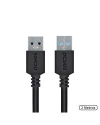 CABO DE DADOS USB A 3.0 MACHO PARA USB A 3.0 MACHO 28AWG PURO COBRE 2 METROS - PUAM3-2