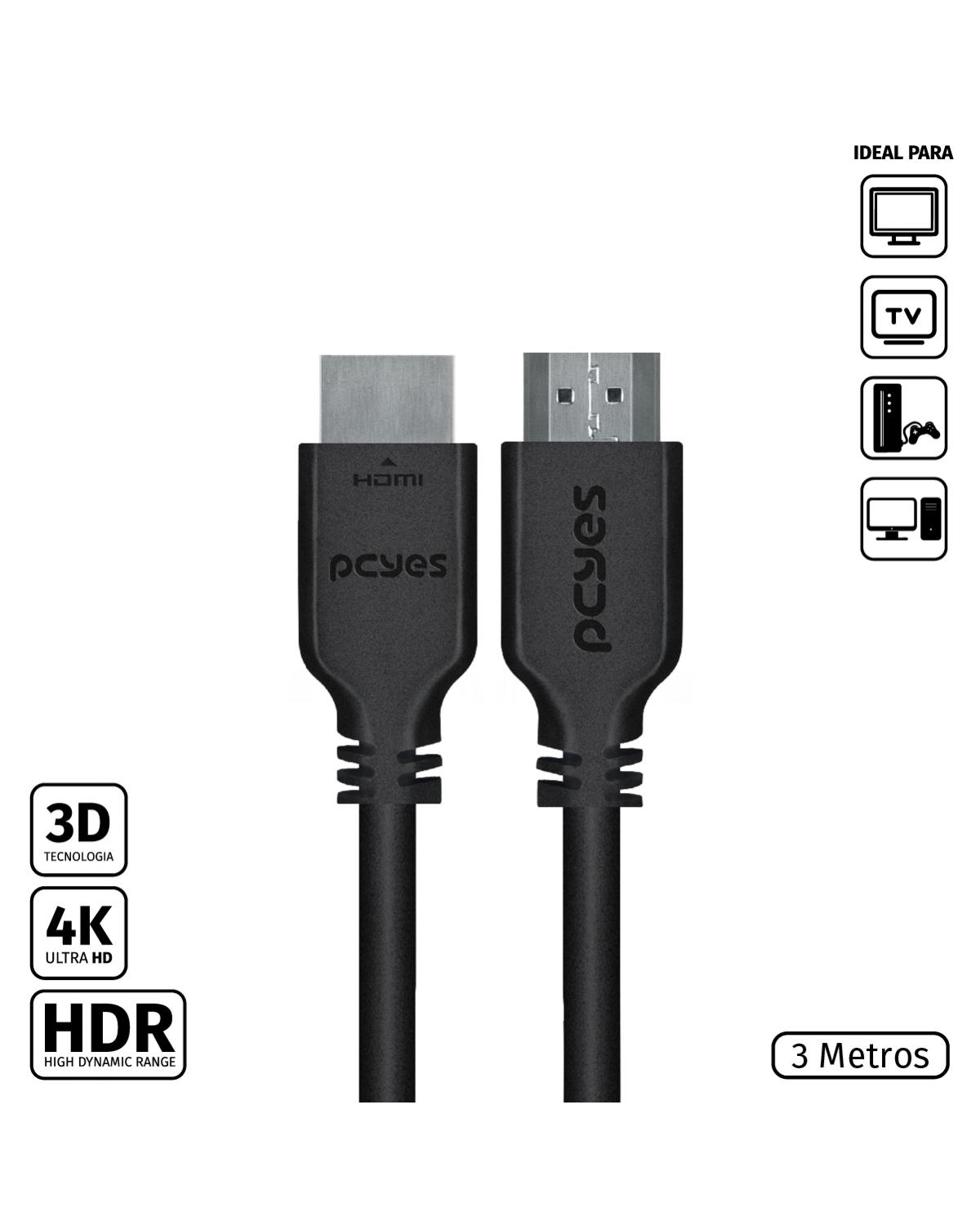 CABO HDMI 2.0 4K 30AWG COBRE PURO 3 METROS - PHM20-3