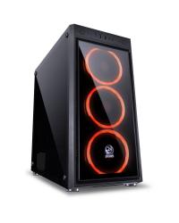 GABINETE MID-TOWER JUPITER PRETO COM 3 FANS LED RGB FRONTAL E LATERAL EM VIDRO TEMPERADO - JUPPT7C3FCV