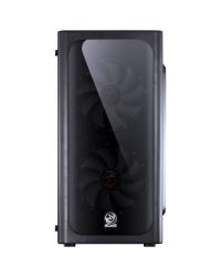 GABINETE MID-TOWER VENUS PRETO COM 2 FANS LED VERDE LATERAL EM ACRÍLICO - VENPTVD2FCA