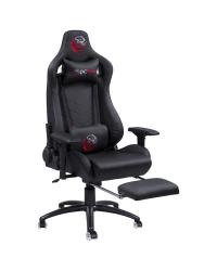 CADEIRA GAMER MAD RACER V12 PRETA EM MATERIAL SINTÉTICO COM RODAS EM GEL DUPLAS - MADV12PTCDG