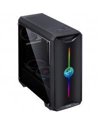 GABINETE MID-TOWER NOVA PLUS PRETO COM 3 FANS LED RGB LATERAL EM ACRÍLICO - NOVPTRGB3FCA