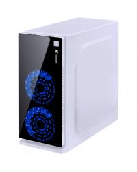 GABINETE GAMER VX GAMING CRATER COM JANELA ACRÍLICA BRANCO COM 2 X FAN FRONTAL 120MM 15 PONTOS DE LED AZUL