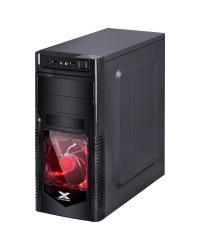 GABINETE GAMER VX GAMING ORION COM JANELA FRONTAL ACRÍLICA PRETO COM FAN FRONTAL 120MM LED VERMELHO