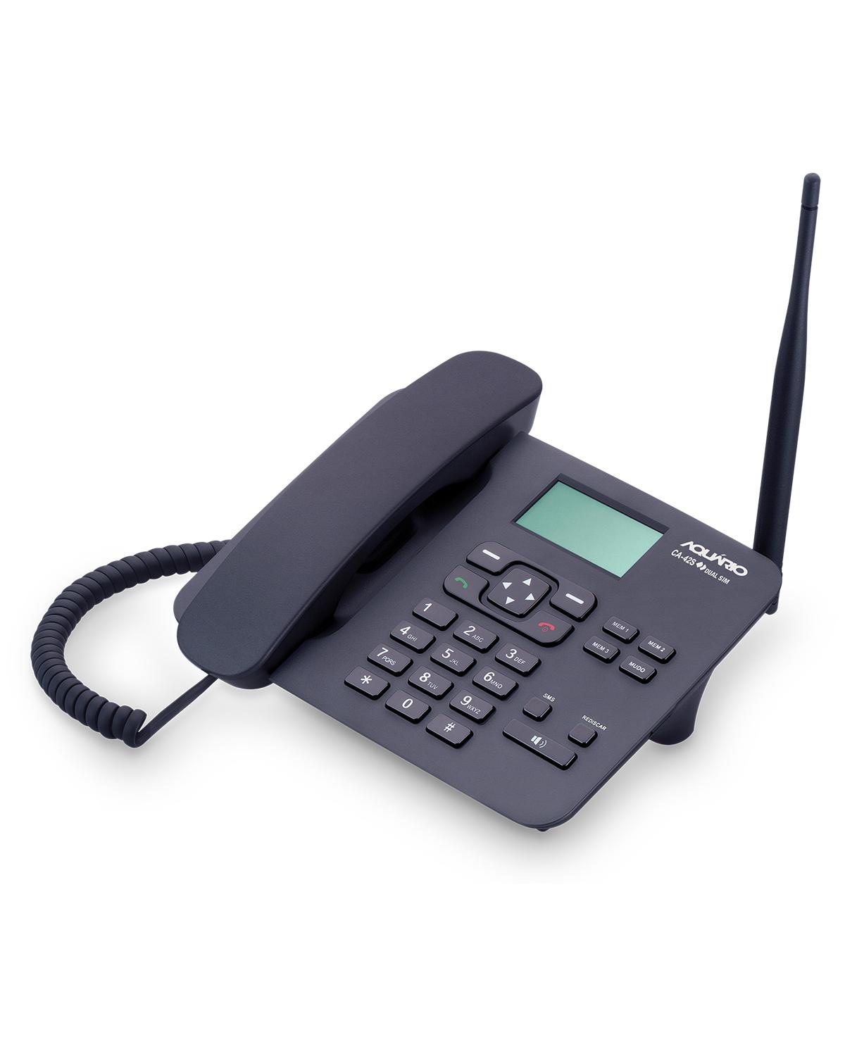 TELEFONE CELULAR RURAL FIXO DE MESA QUADRIBAND 850/900/1800/1900 MHZ  DUAL CHIP CA-42S