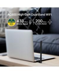 ADAPTADOR USB WIRELESS AC600 ARCHER DUAL BAND 2.4GHZ E 5GHZ ANTENA 5DBI T2U PLUS