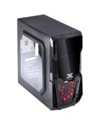 GABINETE GAMER VX GAMING KEPLER COM JANELA LATERAL ACRÍLICA PRETO FRONTAL ACRÍLICO 1 FAN LED VERMELHO