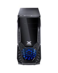 GABINETE GAMER VX GAMING KEPLER COM JANELA LATERAL ACRÍLICA PRETO FRONTAL ACRÍLICO 1 FAN LED AZUL