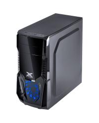 GABINETE GAMER VX GAMING KEPLER COM JANELA LATERAL ACRÍLICA PRETO FRONTAL ACRÍLICO 1 FAN LED AZUL